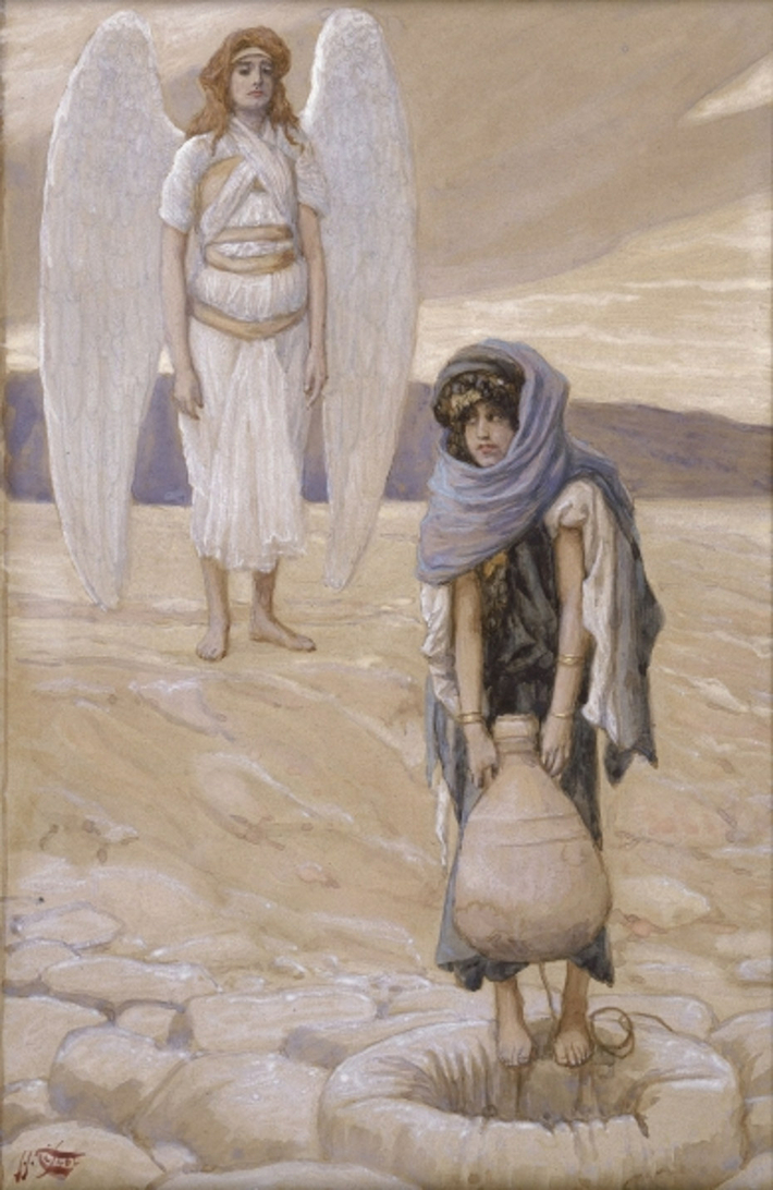 Hagar in the Desert with Ishmael Son of Sarah and Abraham by James Tissot